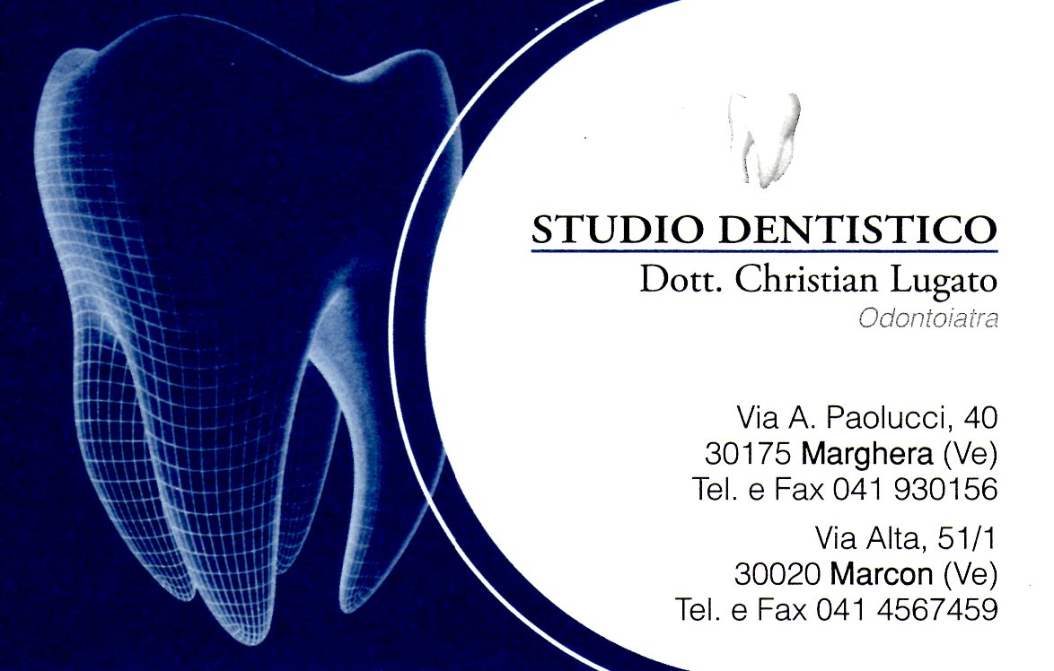 Dentista Lugato - Biglietto da visita degli studi dentistici del Dott. Crhristian Lugato